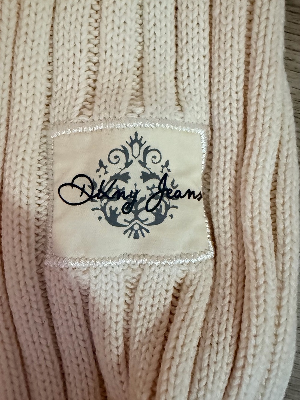 DKNY Cream Ribbed Zip Cardigan - Picture 4 of 7